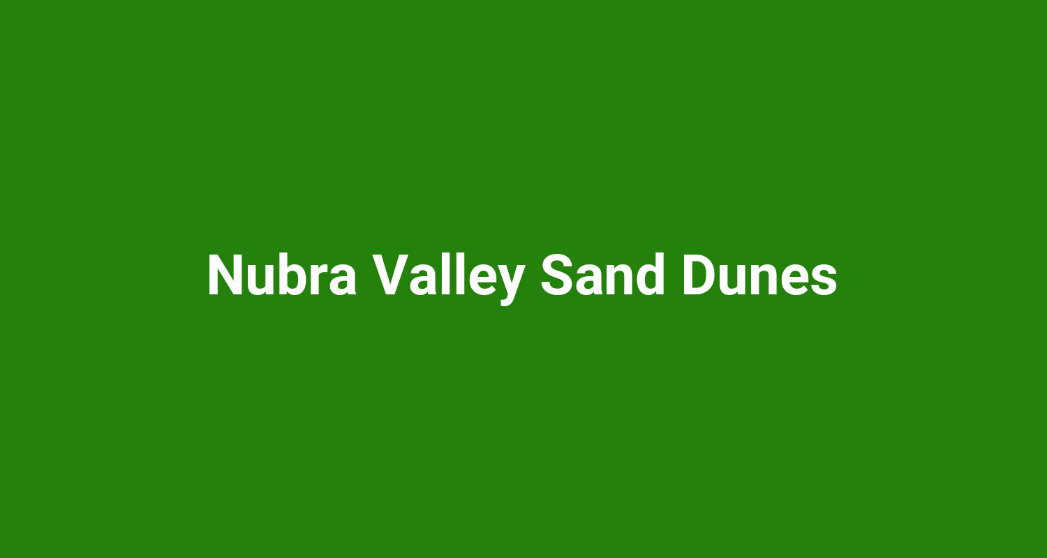 Nubra Valley Sand Dunes