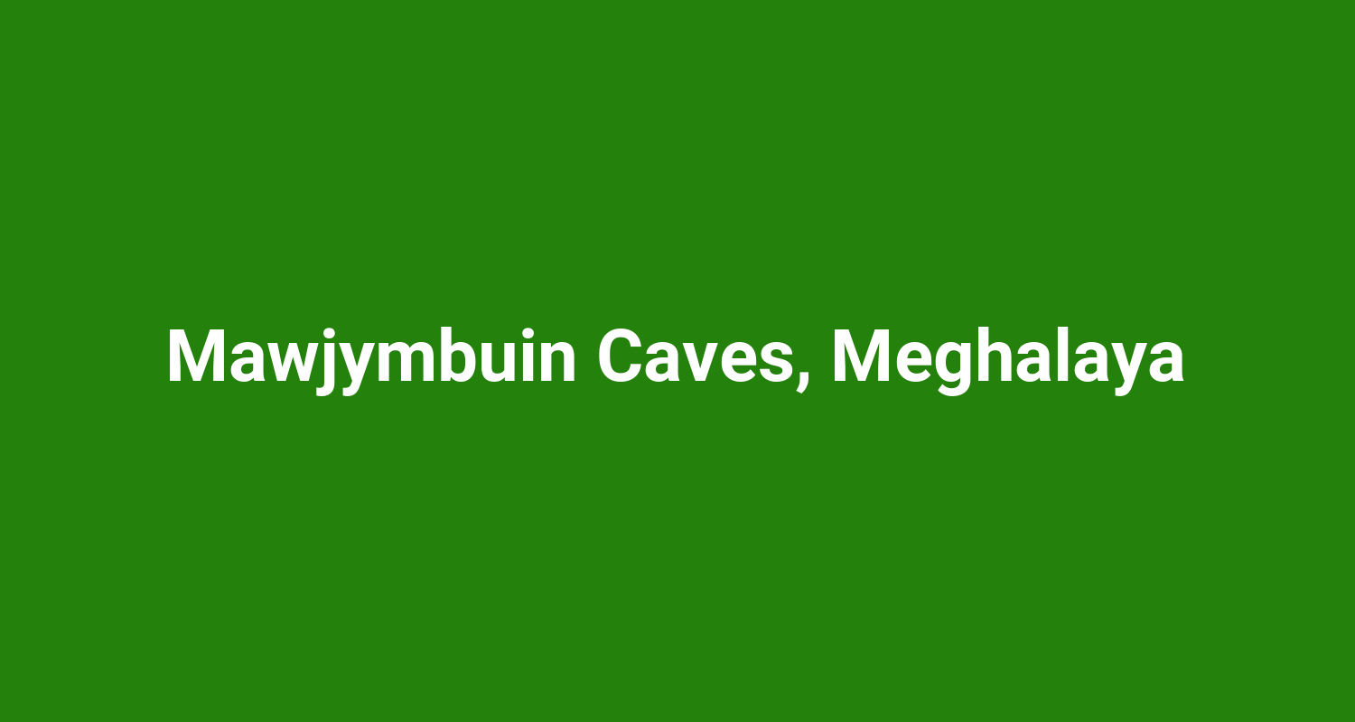 Mawjymbuin Caves Meghalaya