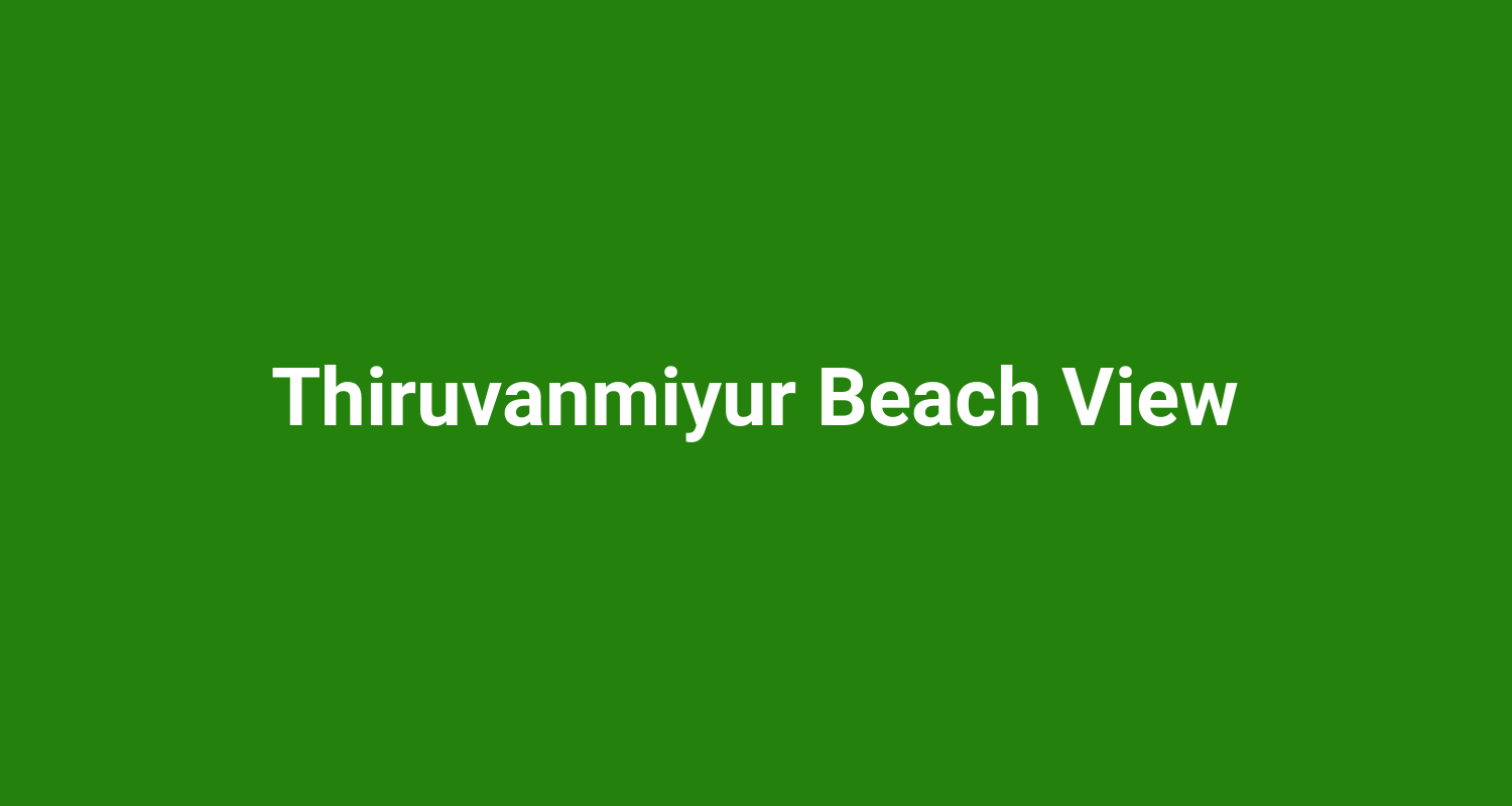 Thiruvanmiyur Beach View