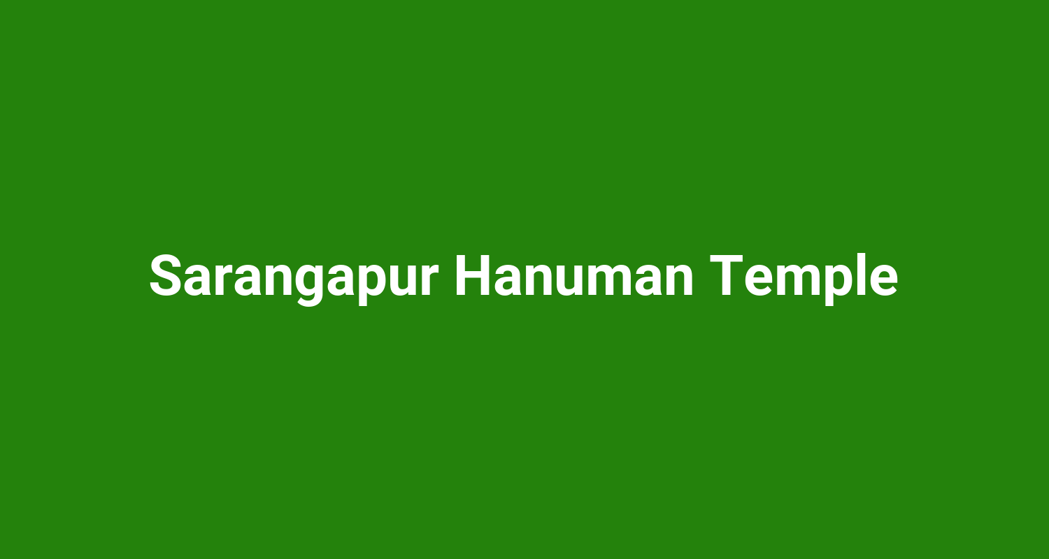 Sarangapur Hanuman Temple