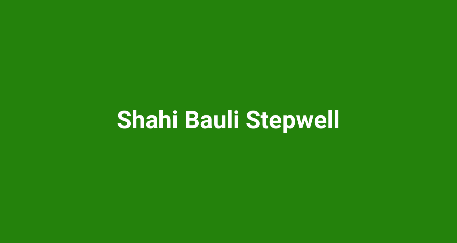 Shahi Bauli Stepwell