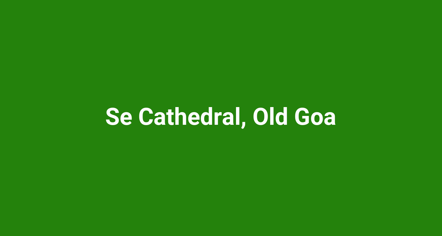 Se Cathedral, Old Goa