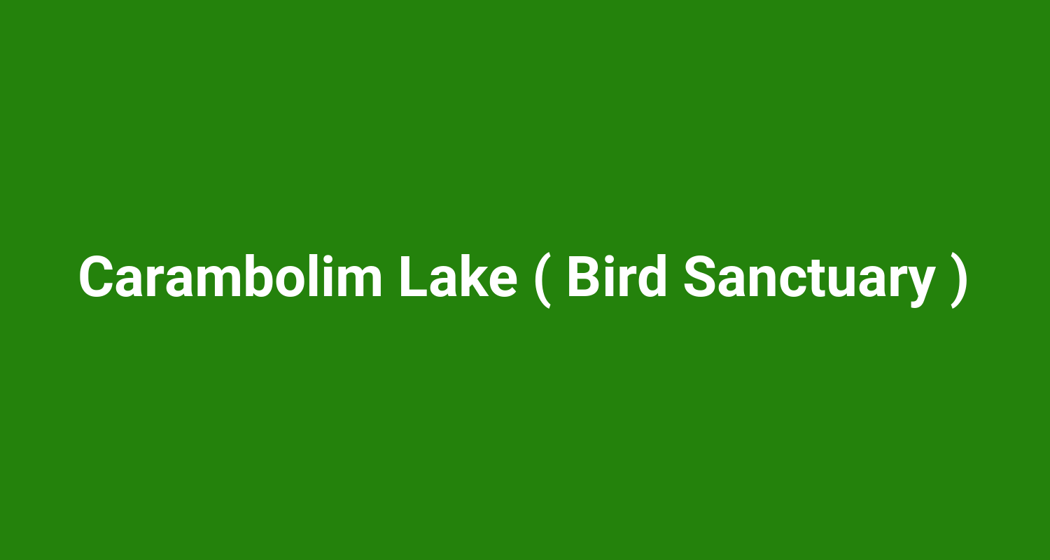 Carambolim Lake ( Bird Sanctuary )
