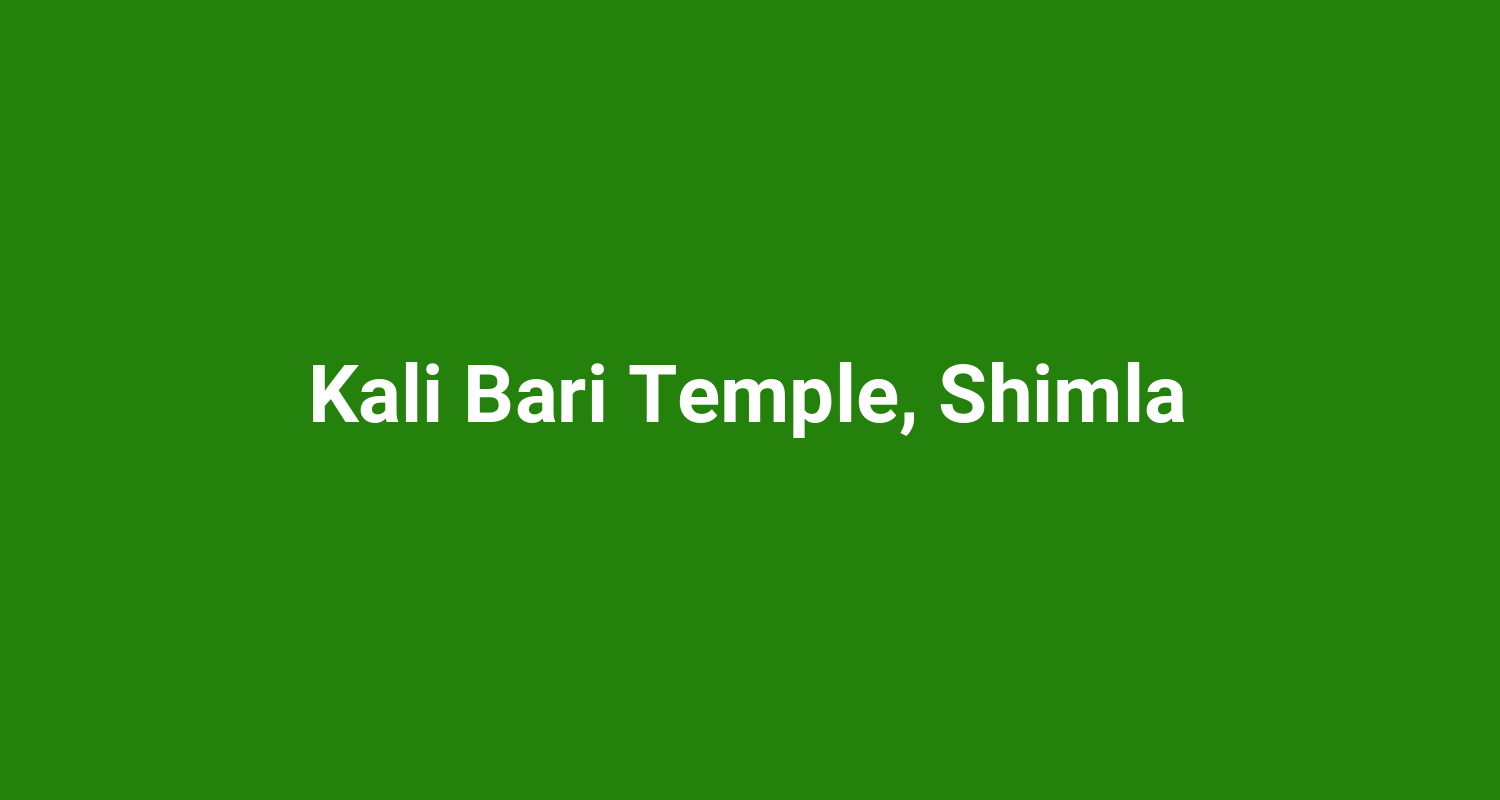 Kali Bari Temple, Shimla