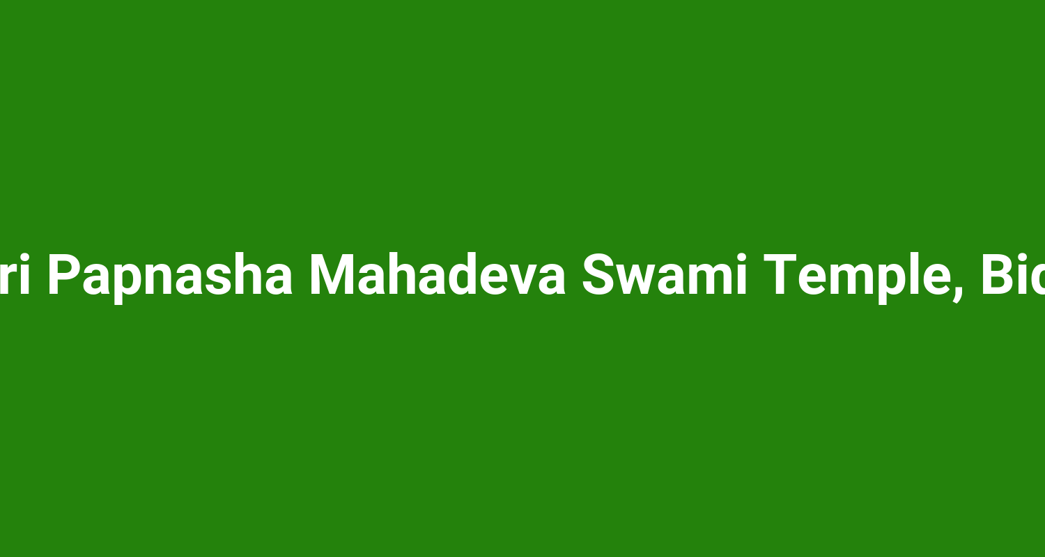 Shri Papnasha Mahadeva Swami Temple, Bidar