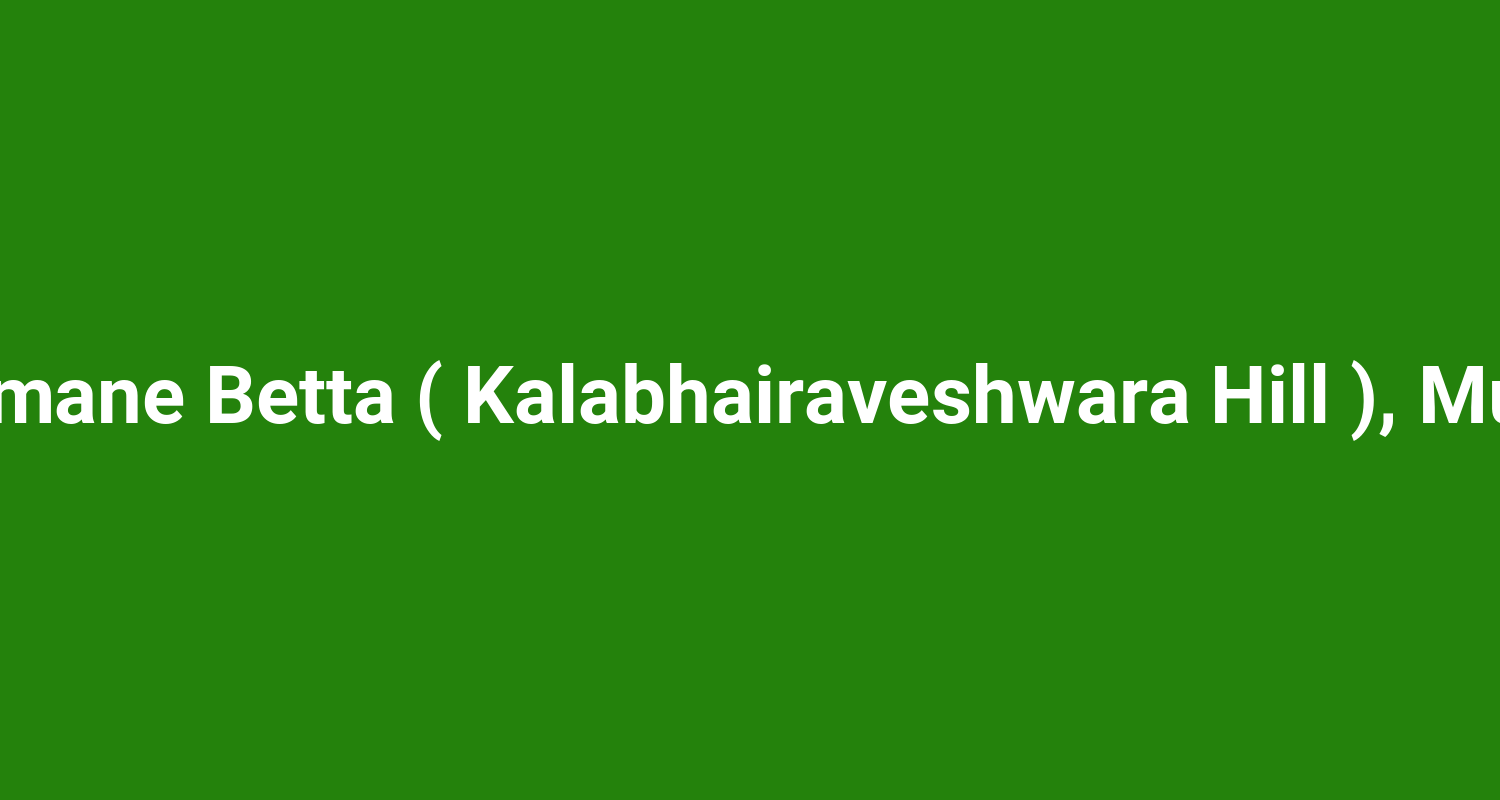 Devaramane Betta ( Kalabhairaveshwara Hill ), Mudigere