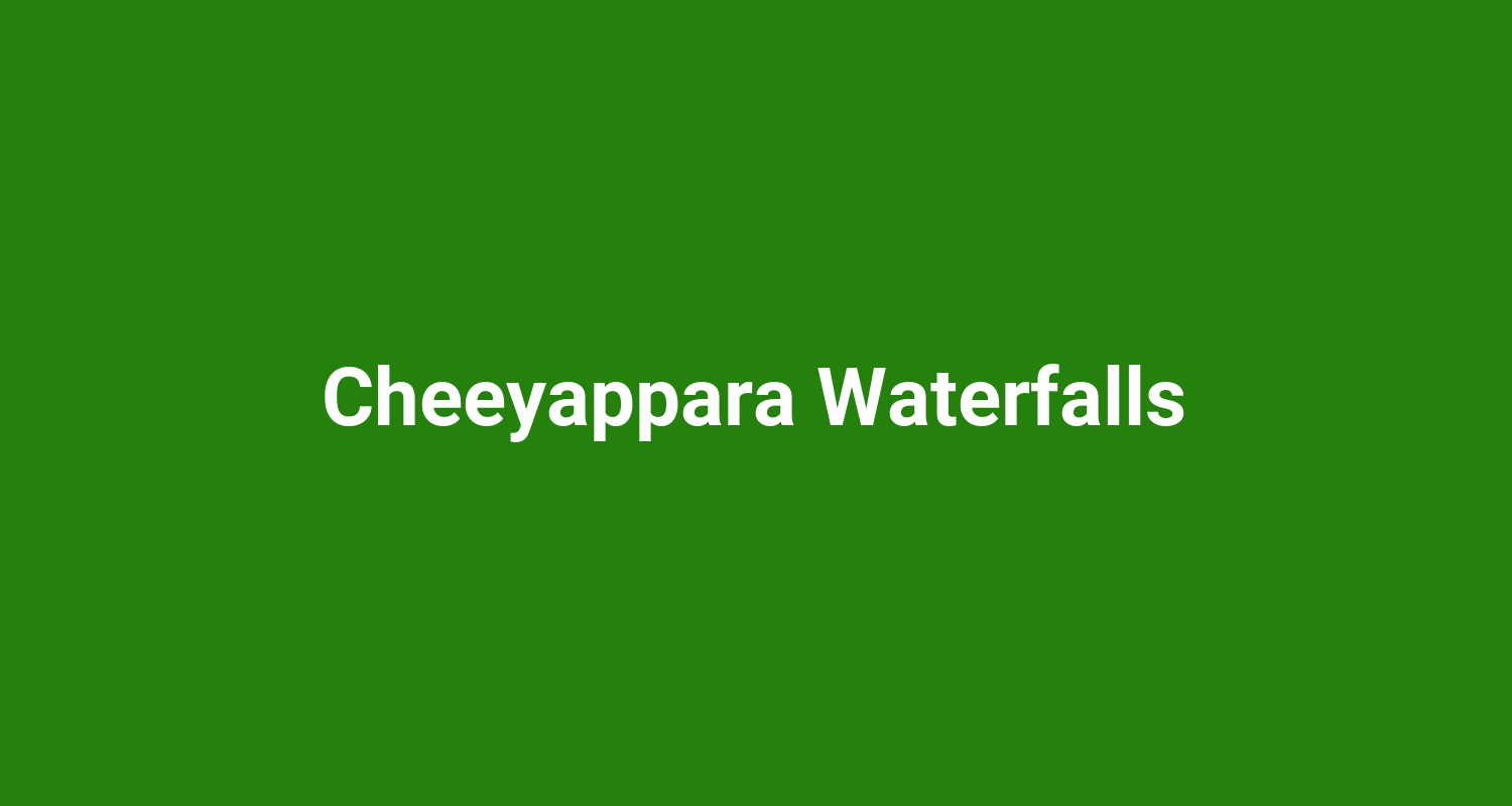 Cheeyappara Waterfalls
