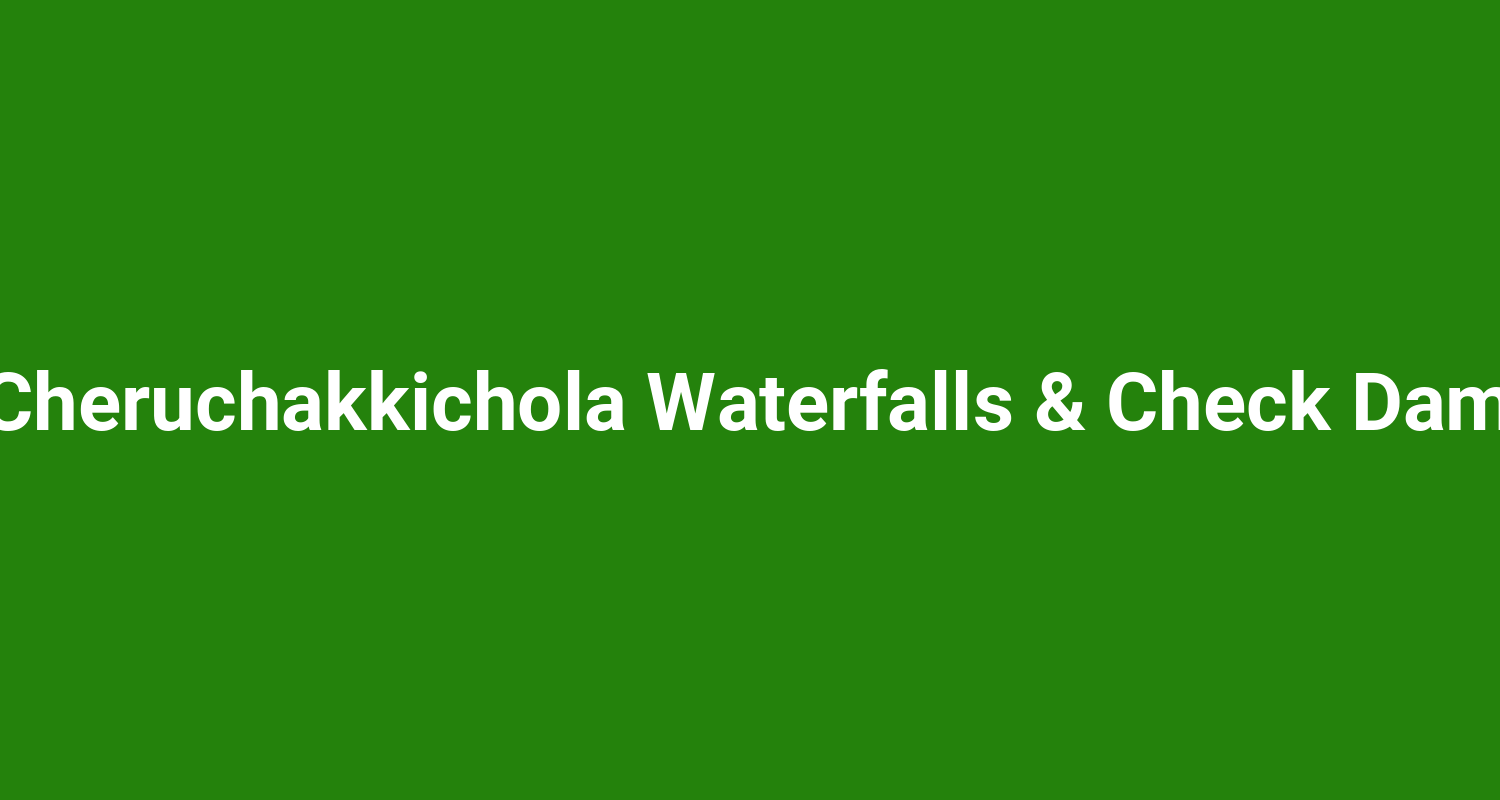 Cheruchakkichola Waterfalls & Check Dam