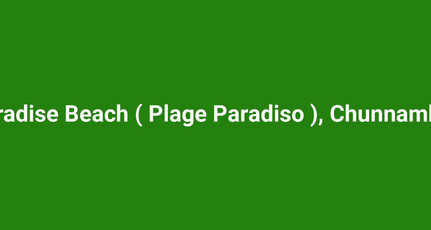 Paradise Beach ( Plage Paradiso ), Chunnambar