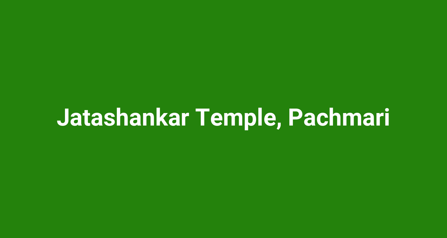Jatashankar Temple Pachmari