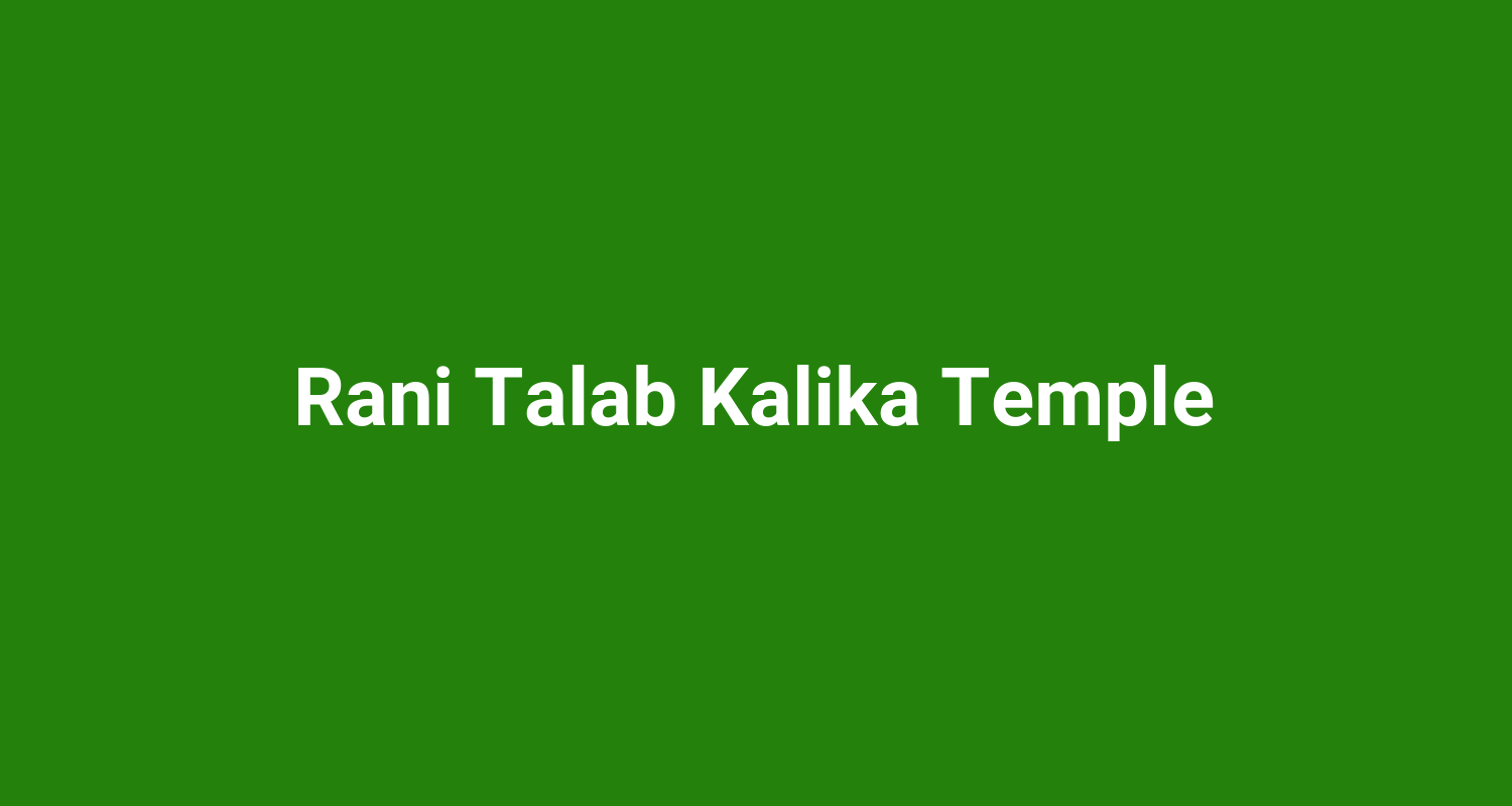 Rani Talab Kalika Temple