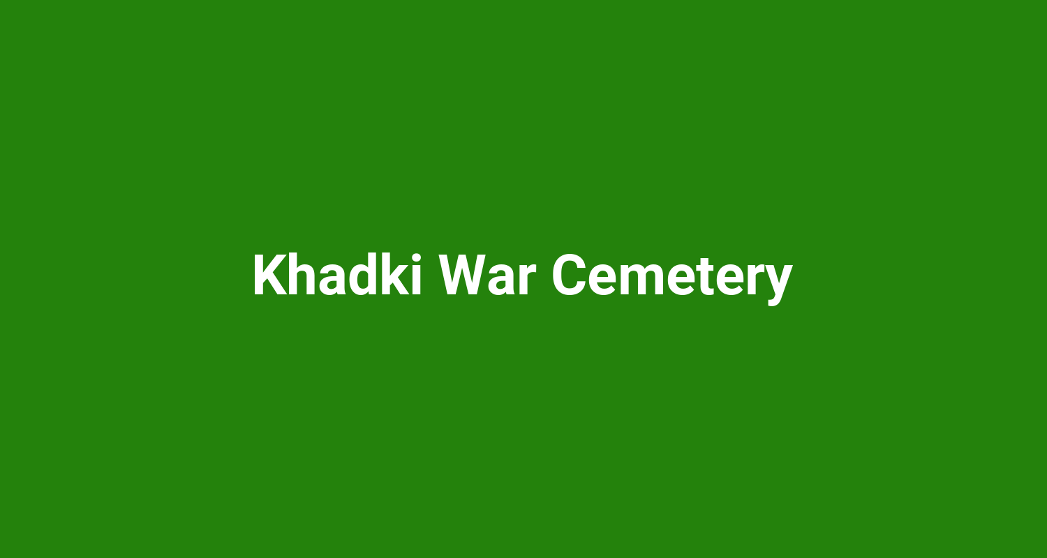 Khadki War Cemetery