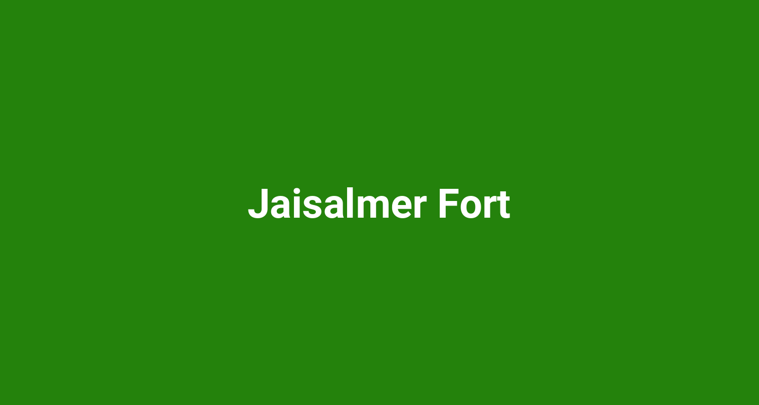 Jaisalmer Fort