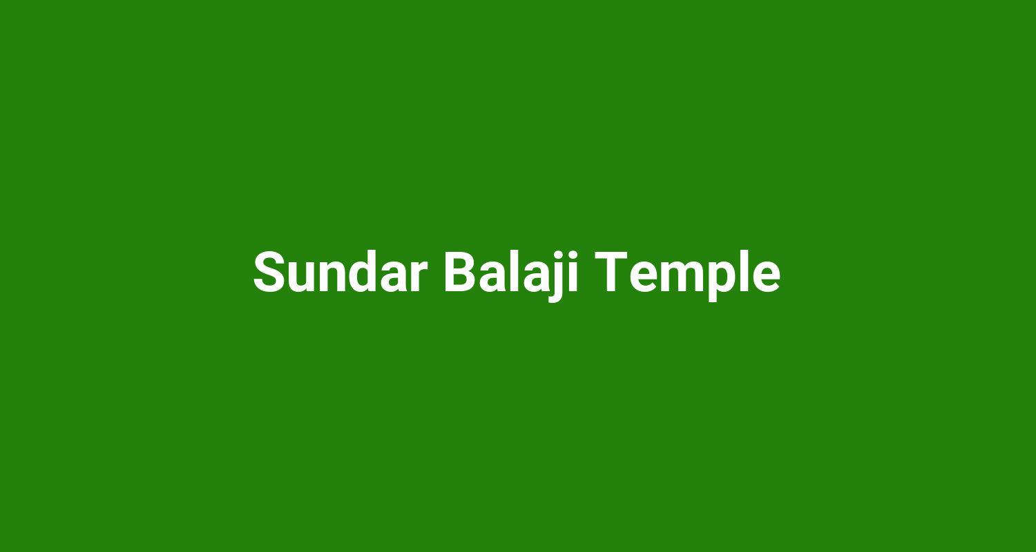 Sundar Balaji Temple