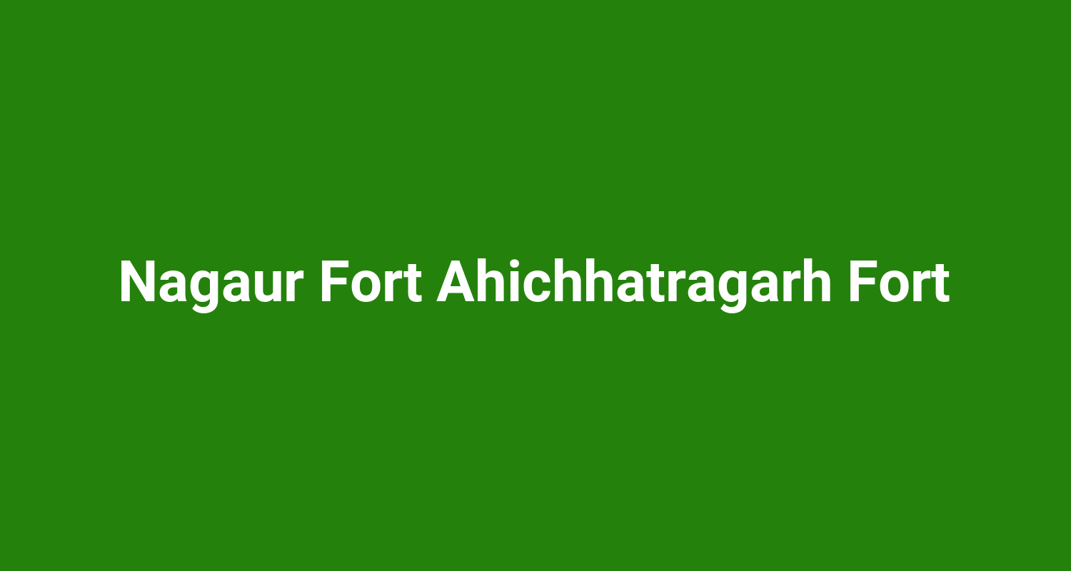 Nagaur Fort Ahichhatragarh Fort