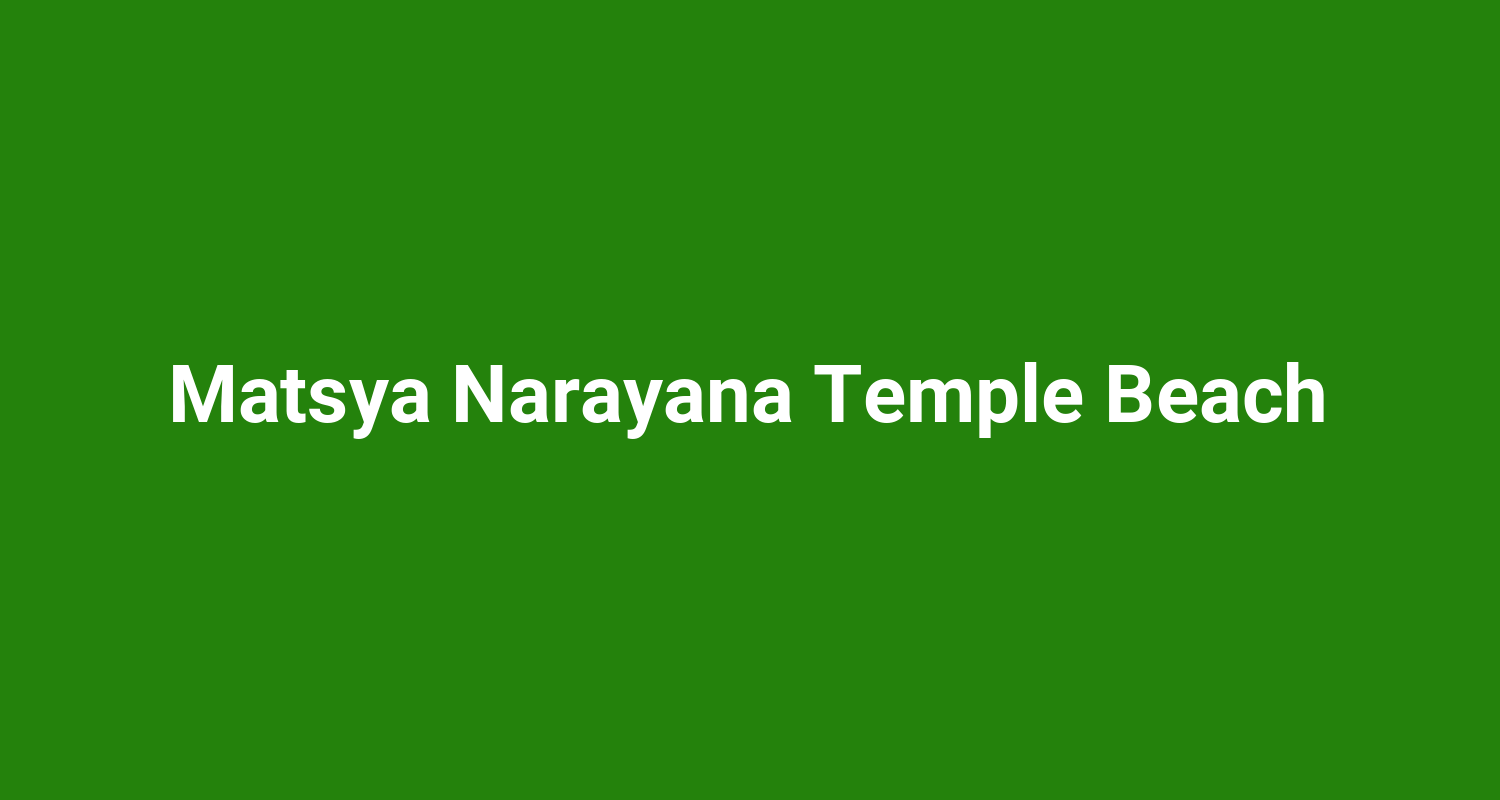 Matsya Narayana Temple Beach