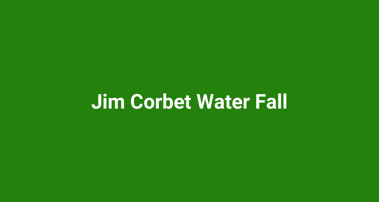 Jim Corbet Water Fall