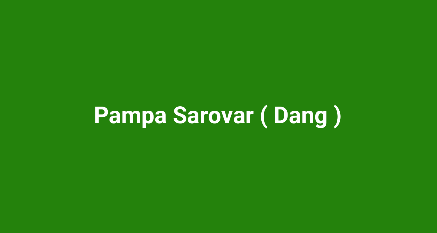Pampa Sarovar ( Dang )