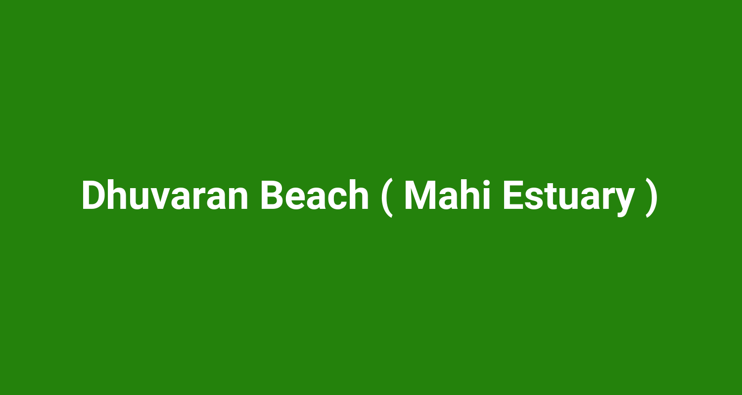 Dhuvaran Beach ( Mahi Estuary )