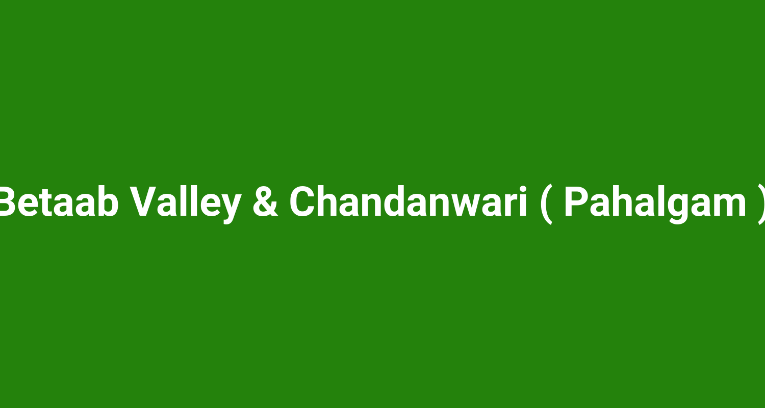 Betaab Valley & Chandanwari ( Pahalgam )