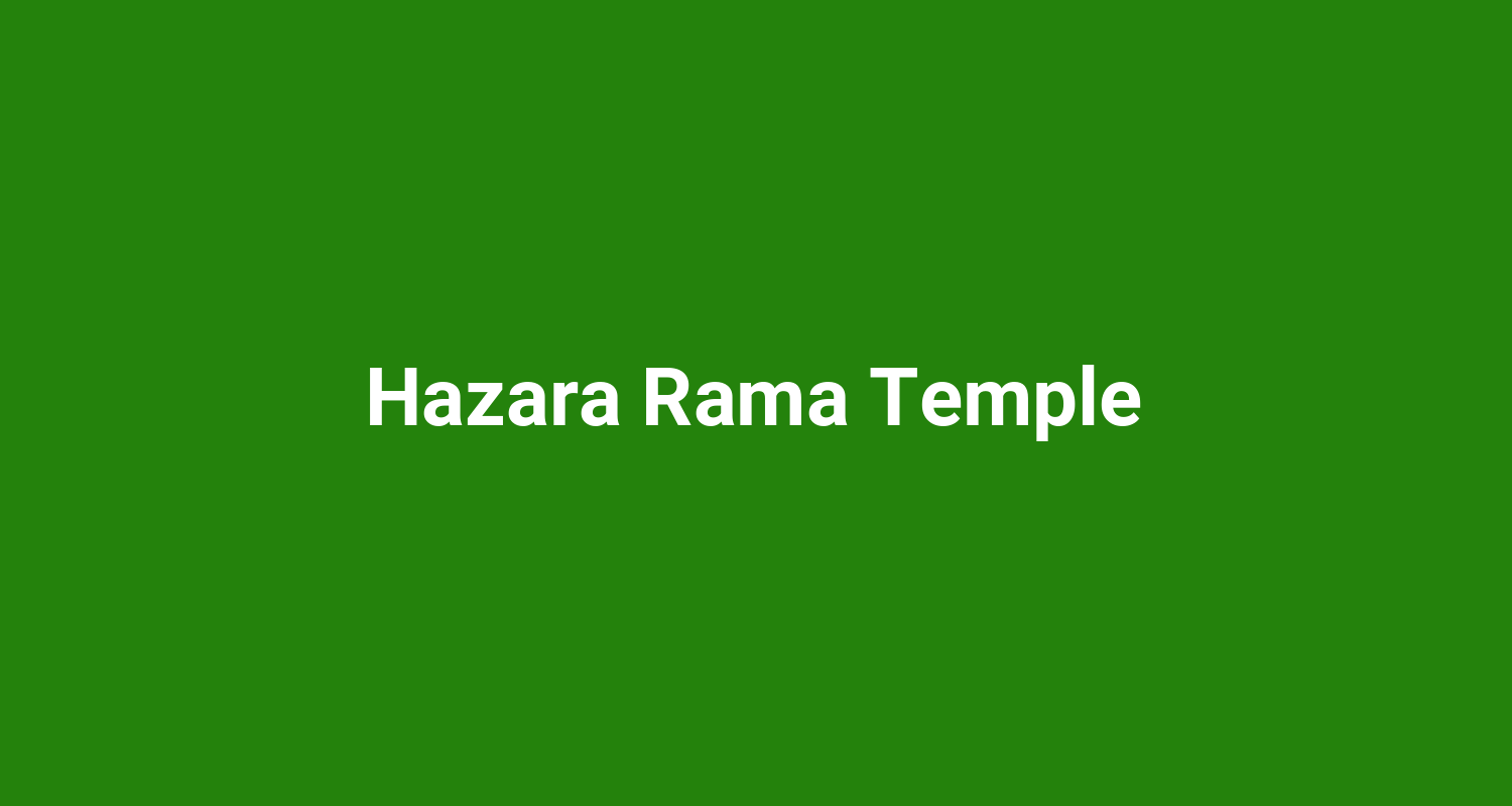 Hazara Rama Temple