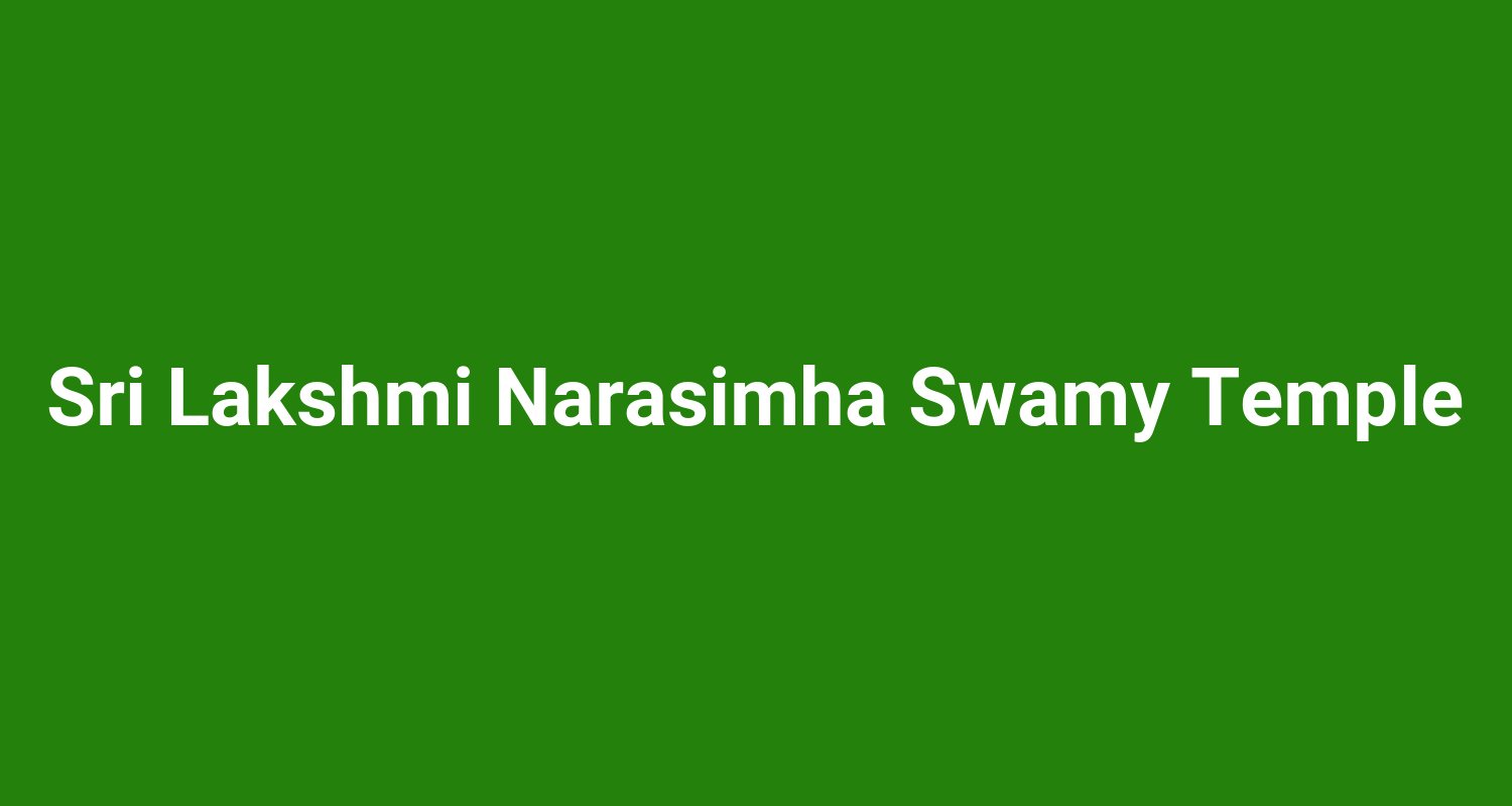 Sri Lakshmi Narasimha Swamy Temple