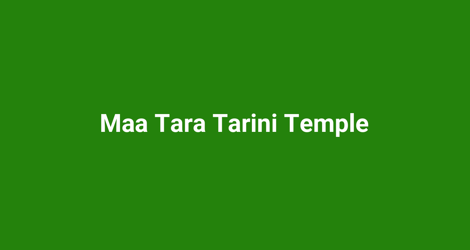 Maa Tara Tarini Temple