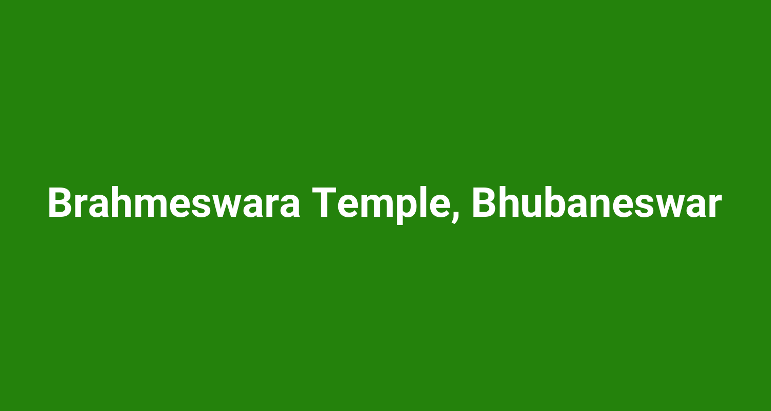 Brahmeswara Temple, Bhubaneswar